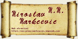 Miroslav Markčević vizit kartica